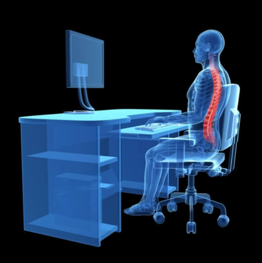 Proper sitting posture at the computer is important for your back and health